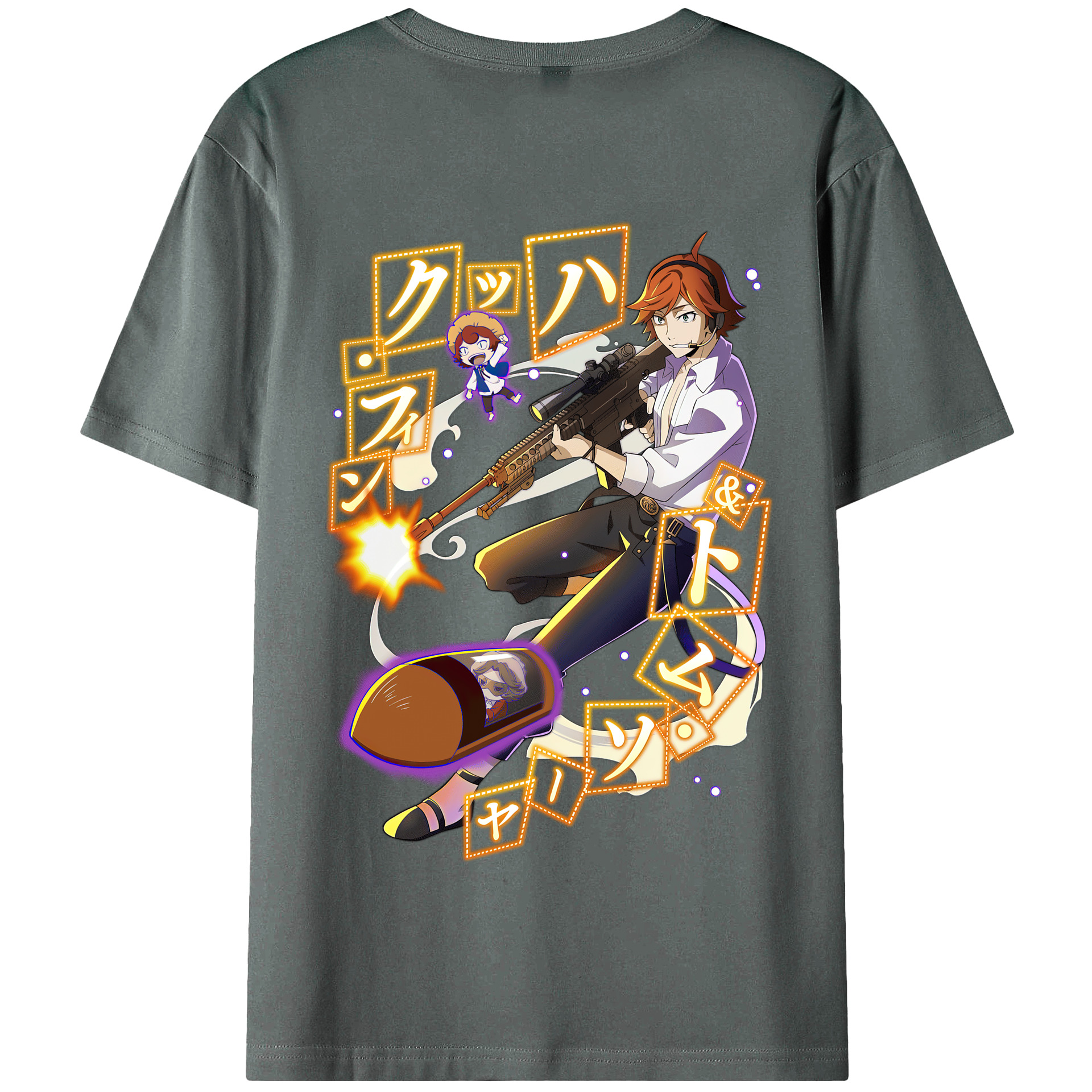 （画像用） 文豪ストレイドッグス Bungo Stray Dogs 綿100％半袖Tシャツ（背面プリント）